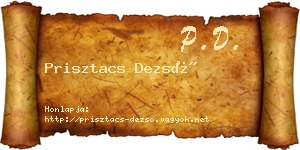 Prisztacs Dezső névjegykártya